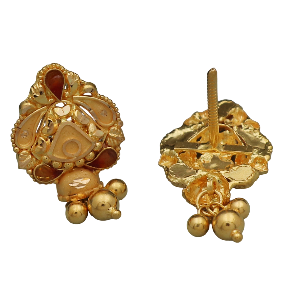 bis 916 hallmark magnificent gold 2.2cm stud earring for great grand mother new baby gift jewelry