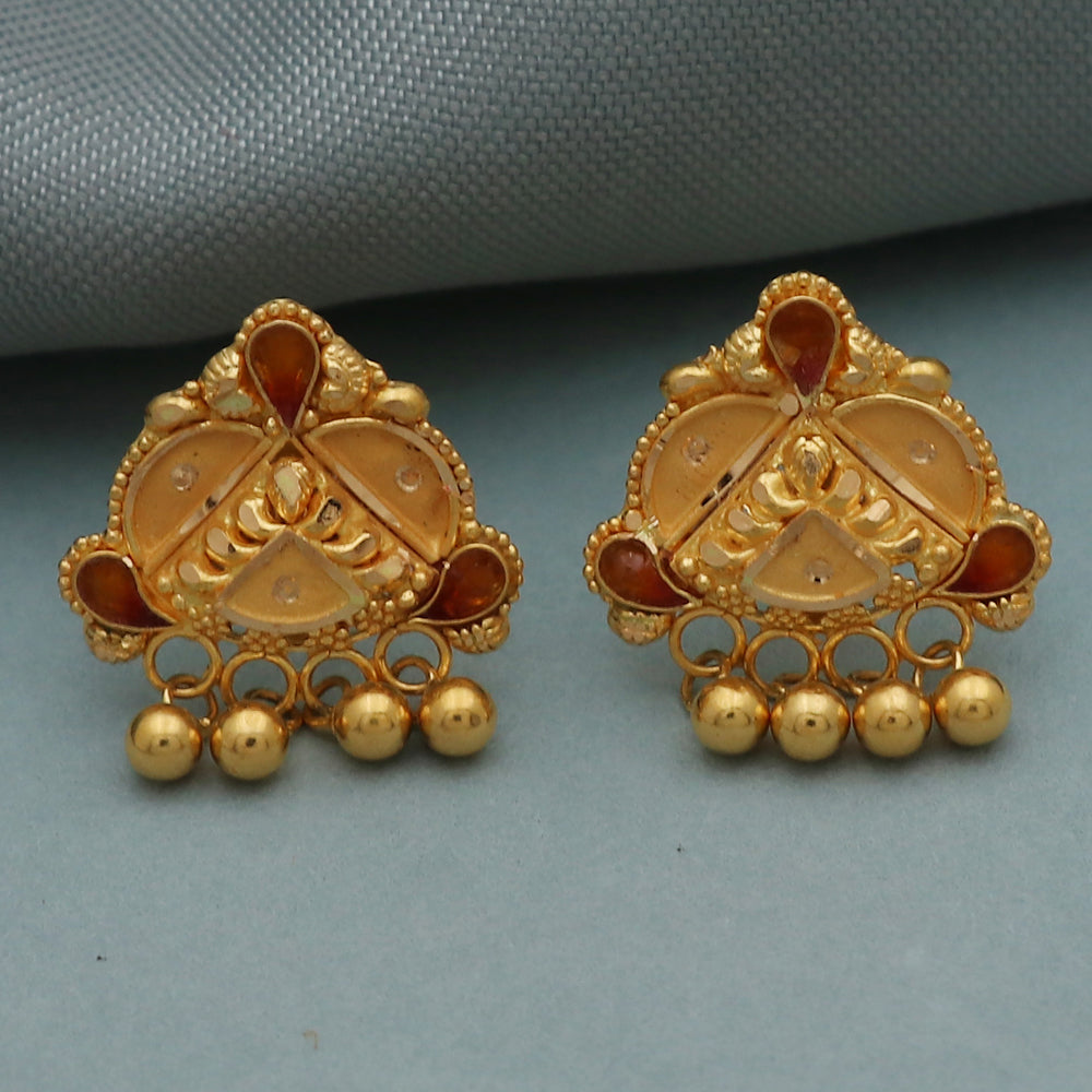 22cts print amazing gold 2cm stud earring for half aunts thinking of you gift jewelry