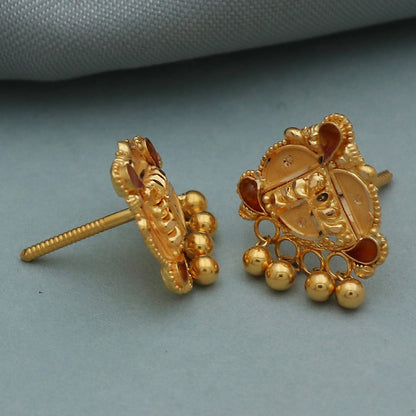 22cts print amazing gold 2cm stud earring for half aunts thinking of you gift jewelry