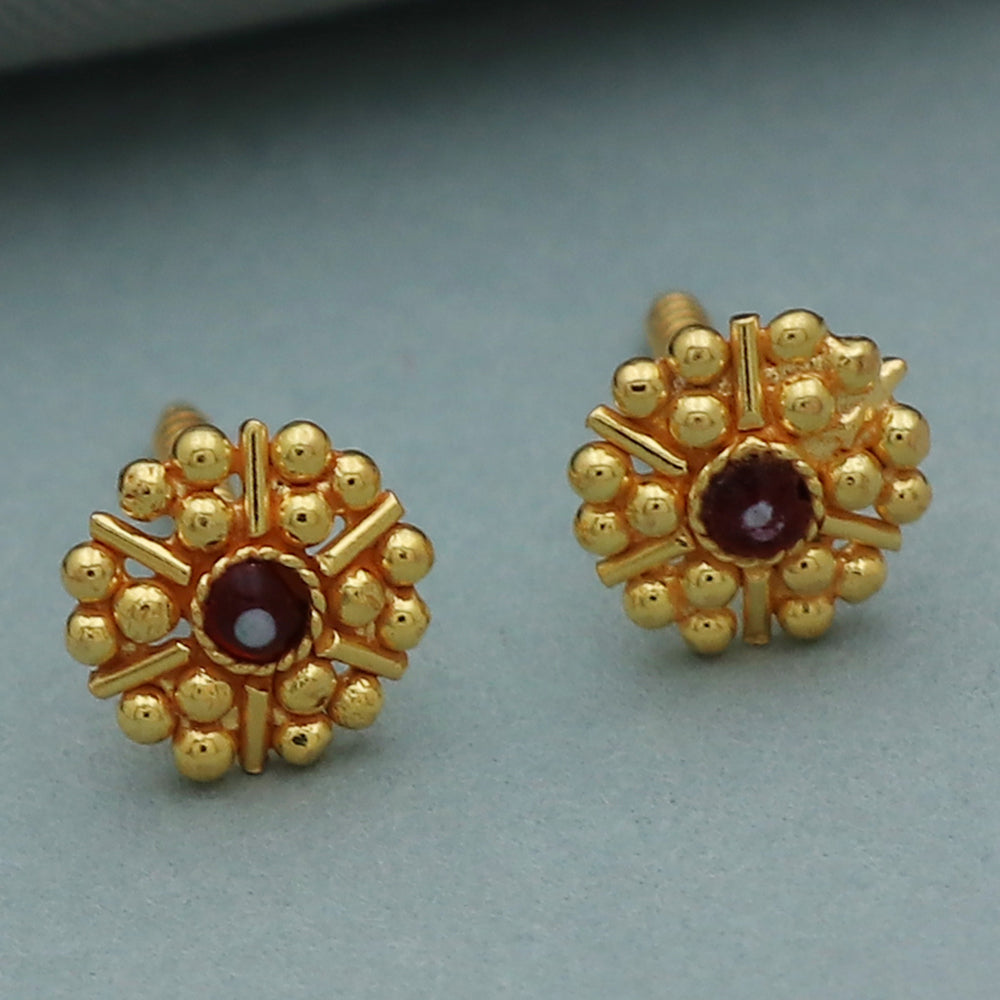 22 karat print dazzling gold 0.7 cm stud earring for daughter easter gift jewelry