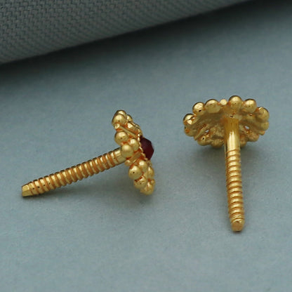 22 karat print dazzling gold 0.7 cm stud earring for daughter easter gift jewelry