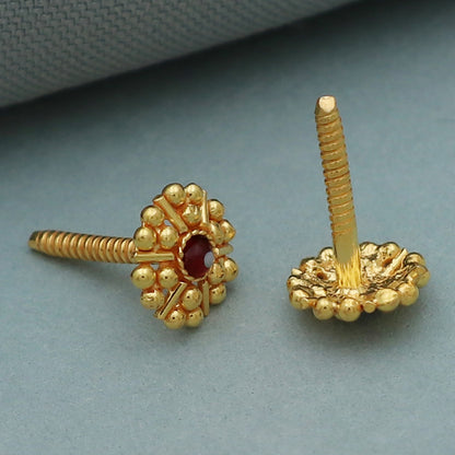 22 karat print dazzling gold 0.7 cm stud earring for daughter easter gift jewelry