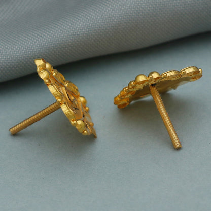 Ohrstecker aus starkem Gold mit Siegel, 1,6 cm, für Stieftanten, Glückwunschgeschenk, Schmuck