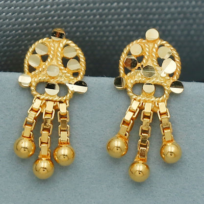 20k hallmark genuine gold 1.1 cm stud earring for female new baby gift jewelry