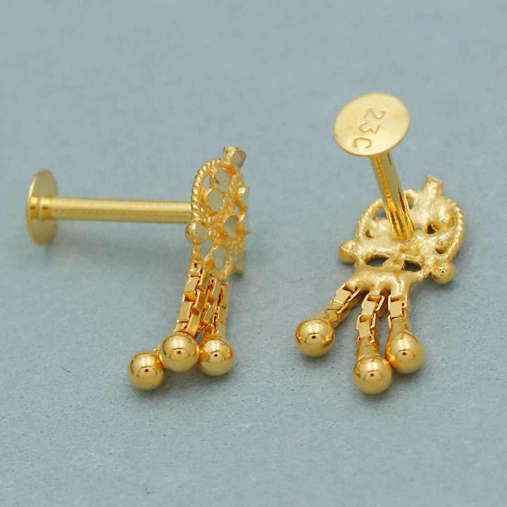 20k hallmark genuine gold 1.1 cm stud earring for female new baby gift jewelry