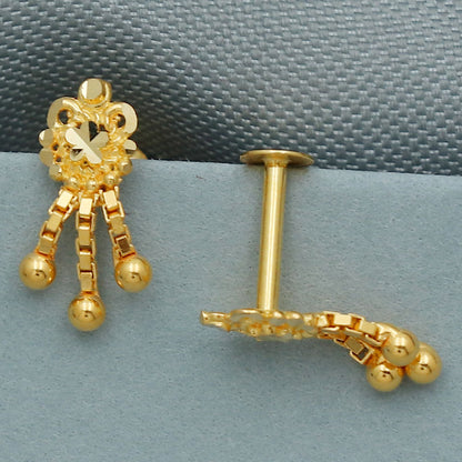 20 karat seal truthful  gold 1.1 cm stud earring for women retirement gift jewelry