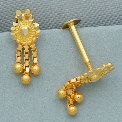 20 carat hallmark fine gold 1.2 cm stud earring for sister thank you gift jewelry