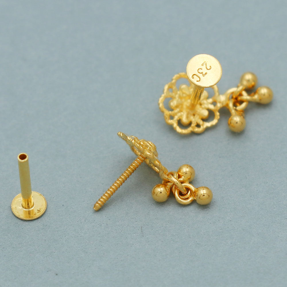 bis 833 seal solid gold 1 cm stud earring for mom valentine day gift jewelry