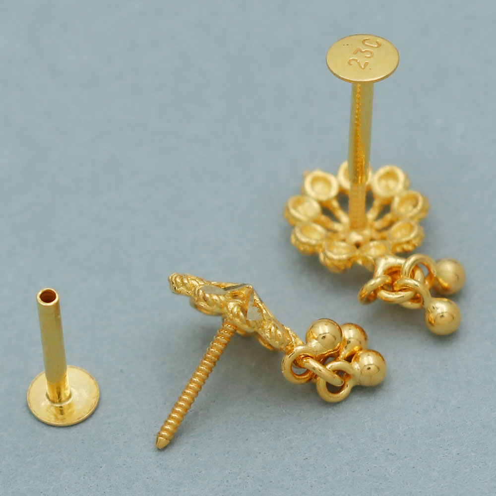 Ohrstecker aus 20 Karat echtem Gold, 1 cm, für Mama, die an dich denkt, Geschenkschmuck