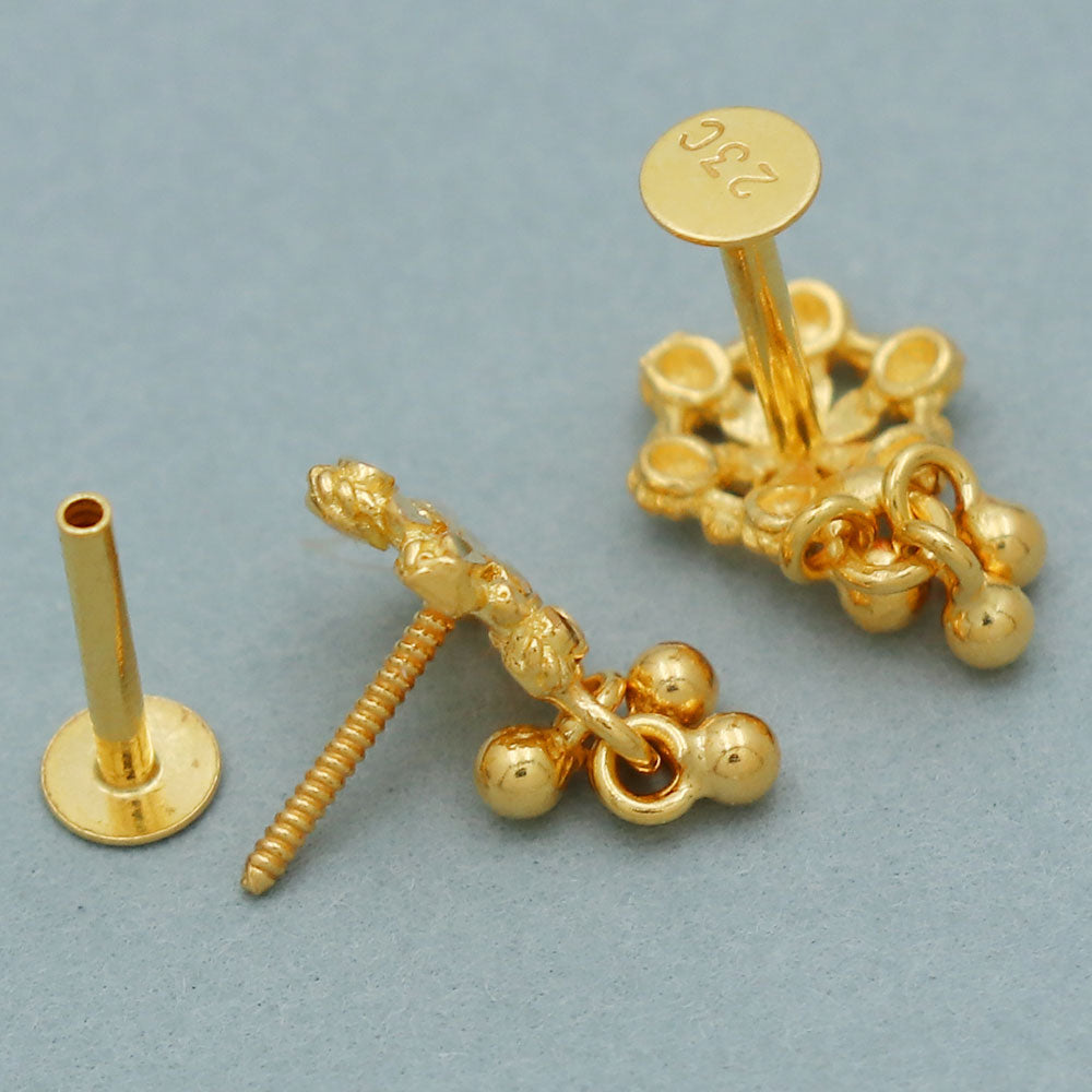 Ohrstecker aus echtem Gold mit 20 Karat Stempel, 1 cm, für den Bräutigam, St. Patrick's Day, Schmuck als Geschenk