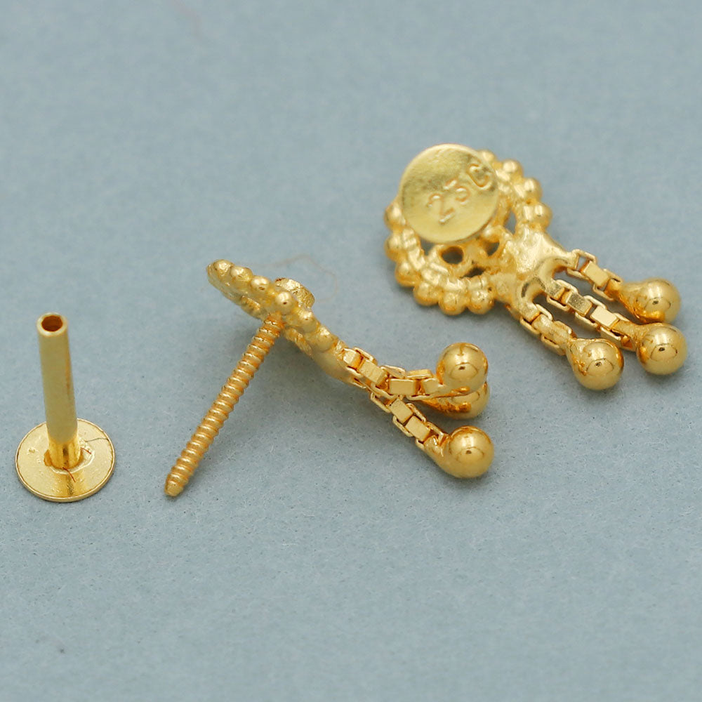 Ohrstecker aus 20 Karat Gold mit Punze, 1 cm, für Stieftanten, Aprilscherz-Geschenk