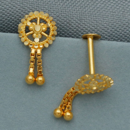 20 Karat Siegel-Goldohrstecker, 1 cm, für Großmutter, Weihnachtsgeschenk