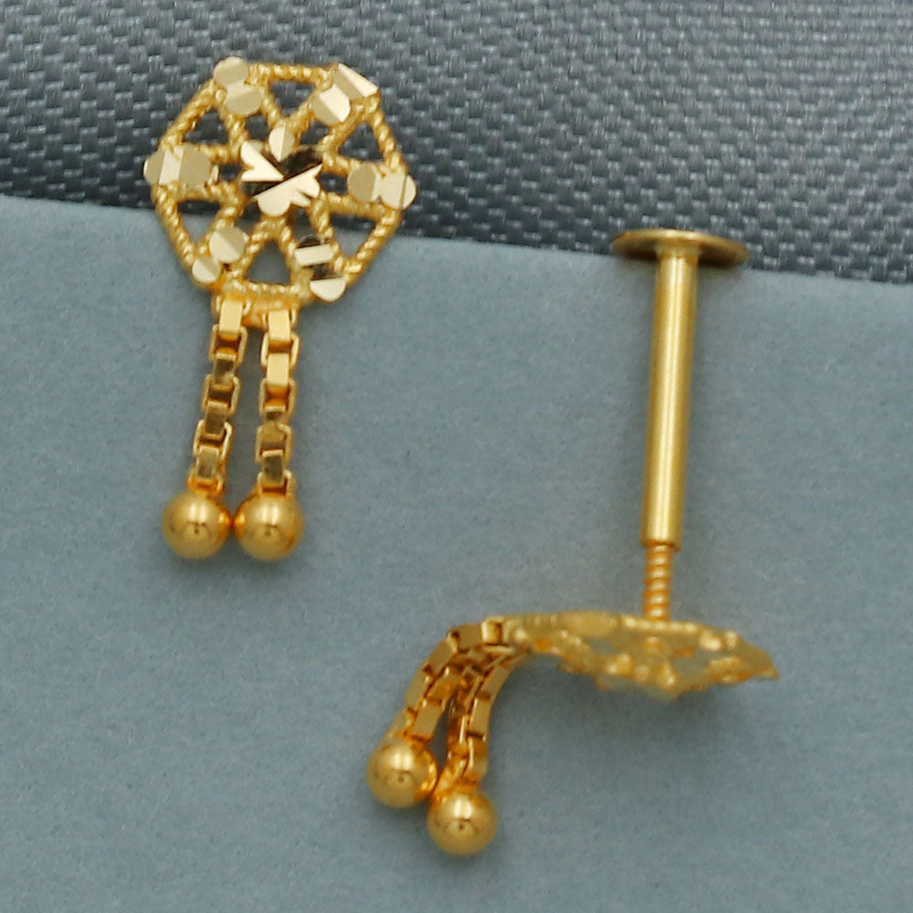 Ohrstecker aus erstklassigem 20-Karat-Gold, 1 cm, für Urgroßmutter, Neujahrsgeschenk, Schmuck