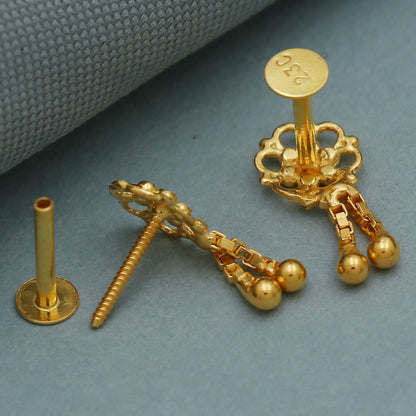 20cts print amazing gold 1 cm stud earring for cousin wife columbus day gift jewelry