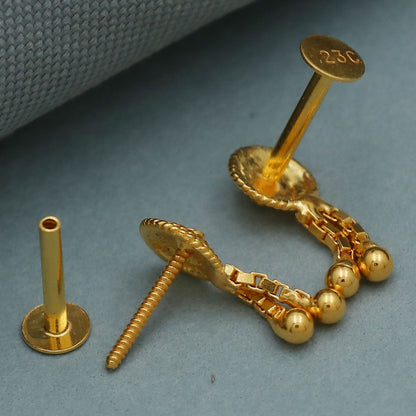 Ohrstecker aus 20 Karat ungesehenem Gold mit Punze, 1 cm, für Mütter und Großmütter, Präsidententag, Schmuck, Geschenk