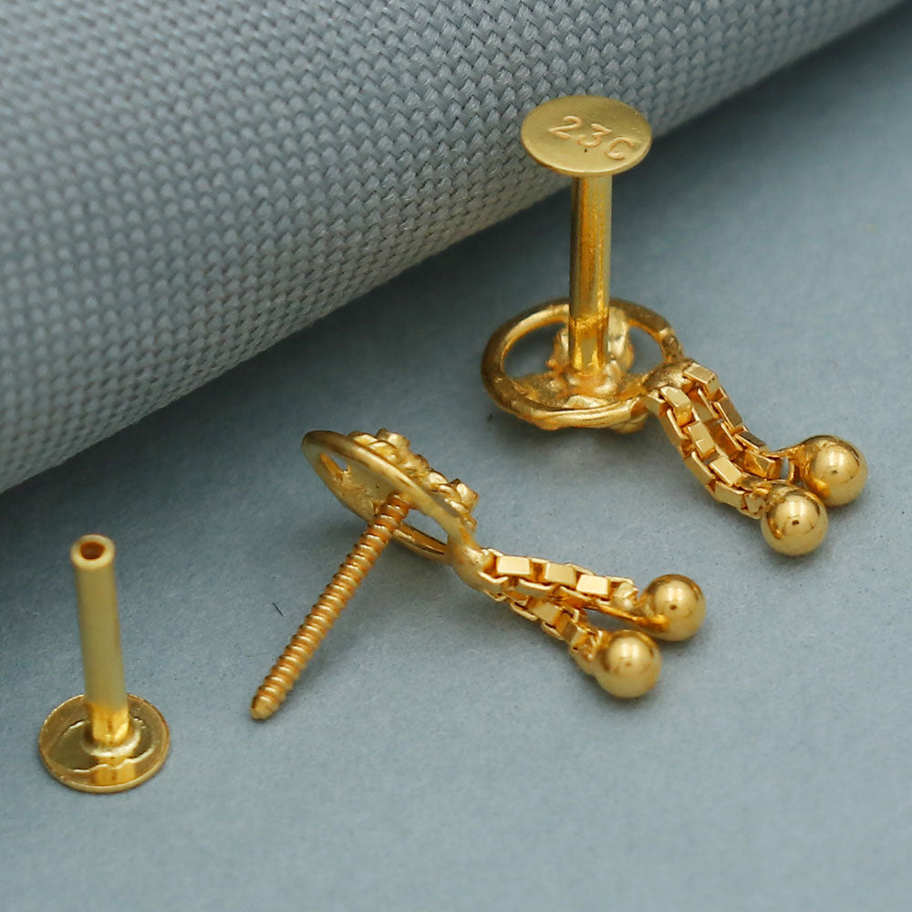 bis 833 seal sparkle gold 1 cm stud earring for half aunts anniversary gift jewelry