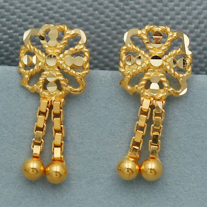 20 Karat Druck schillerndes Gold 1 cm Ohrstecker für Stieftanten Verlobungsgeschenk Schmuck