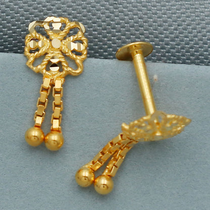 20 Karat Druck schillerndes Gold 1 cm Ohrstecker für Stieftanten Verlobungsgeschenk Schmuck