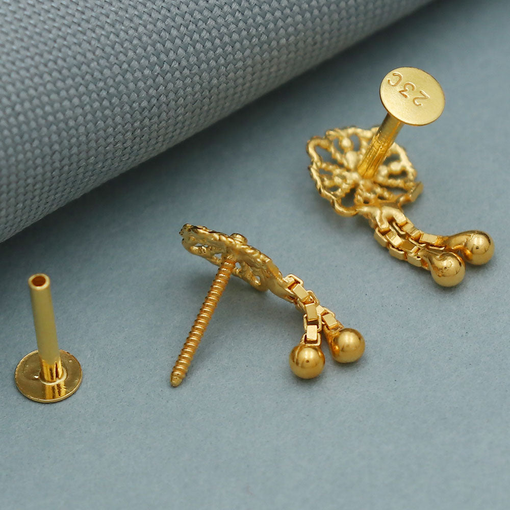 20 Karat Druck schillerndes Gold 1 cm Ohrstecker für Stieftanten Verlobungsgeschenk Schmuck