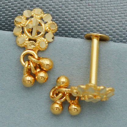 bis 833 print unique gold 1 cm stud earring for grand daughter bridal shower gift jewelry