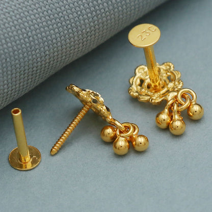 bis 833 print unique gold 1 cm stud earring for grand daughter bridal shower gift jewelry