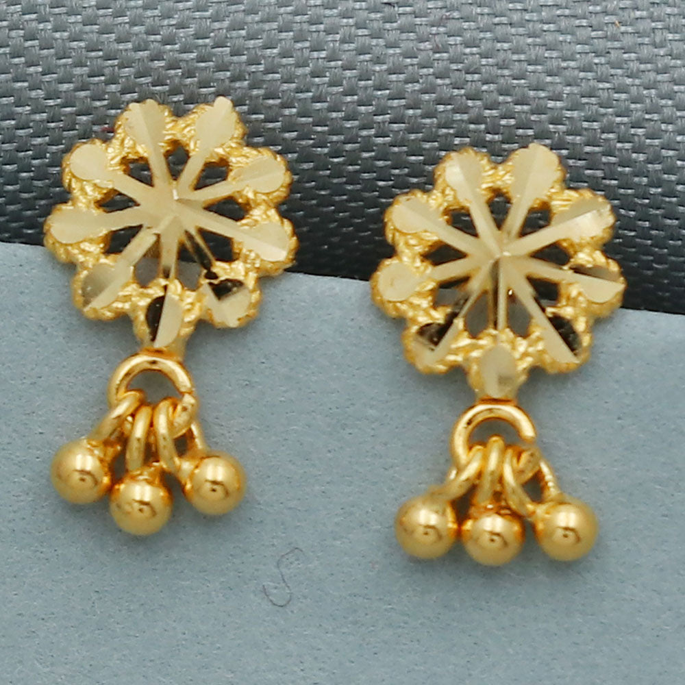 Ohrstecker aus 20 Karat Gold mit Punze, 1 cm, für die Urenkelin, Schmuck als Geschenk zum chinesischen Neujahr