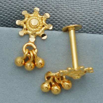 20 Karat Siegel Echtgold 1cm Ohrstecker für Halbtochter Glückwünsche Geschenk Schmuck