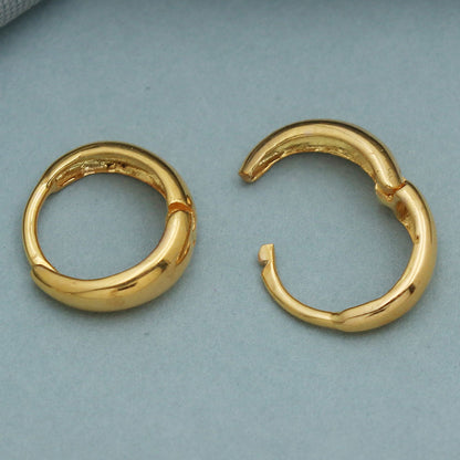 bis 833 hallmark indian gold 1.2 cm hoop earring for mother in law eid al-fitr gift jewelry