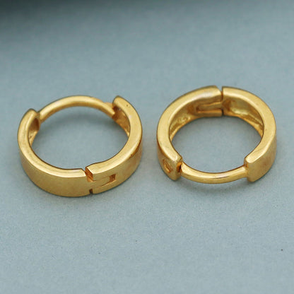 20cts seal authentic  gold 1 cm hoop earring for step mother first communion gift jewelry