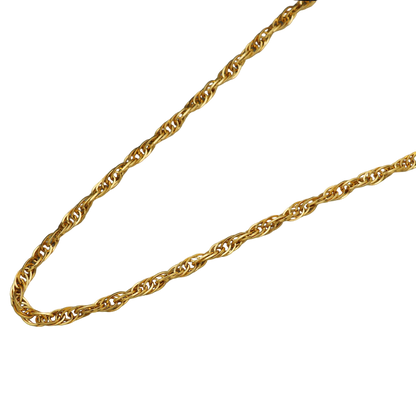 Collar de cadena de oro brillante con sello bis 916 de 21" para el día conmemorativo de la abuela paterna, joyería de regalo