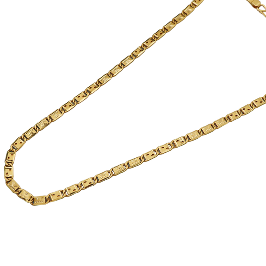 22 Karat Druck schillernde Gold 23" Halskette Kette für Halbtanten Labor Day Geschenk Schmuck