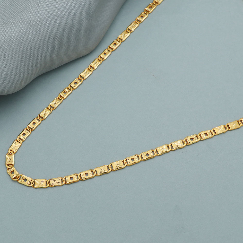 Cadena de collar de oro brillante de 22 quilates con sello distintivo de 22" para el día de los veteranos de las madrastras, regalo de joyería