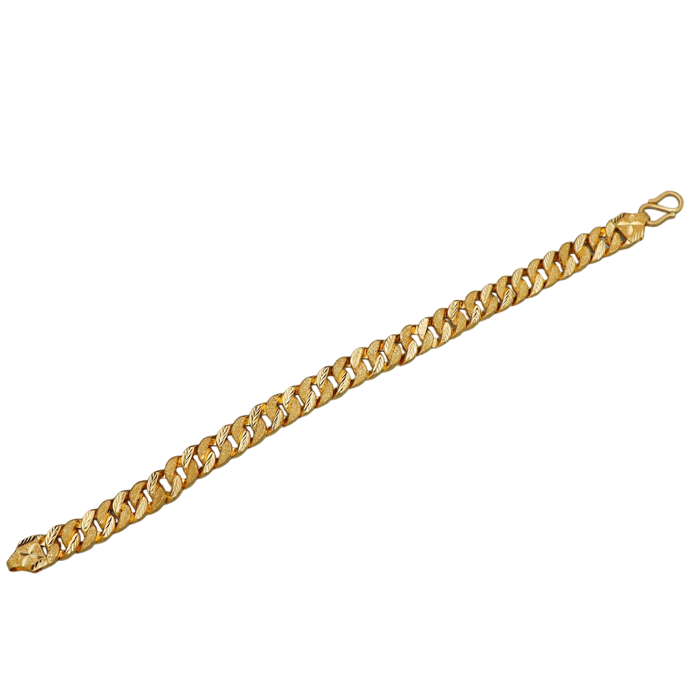 Pulsera de oro indio con sello distintivo bis 916 de 20,3 cm para nuera, regalo del día del presidente, joyería 