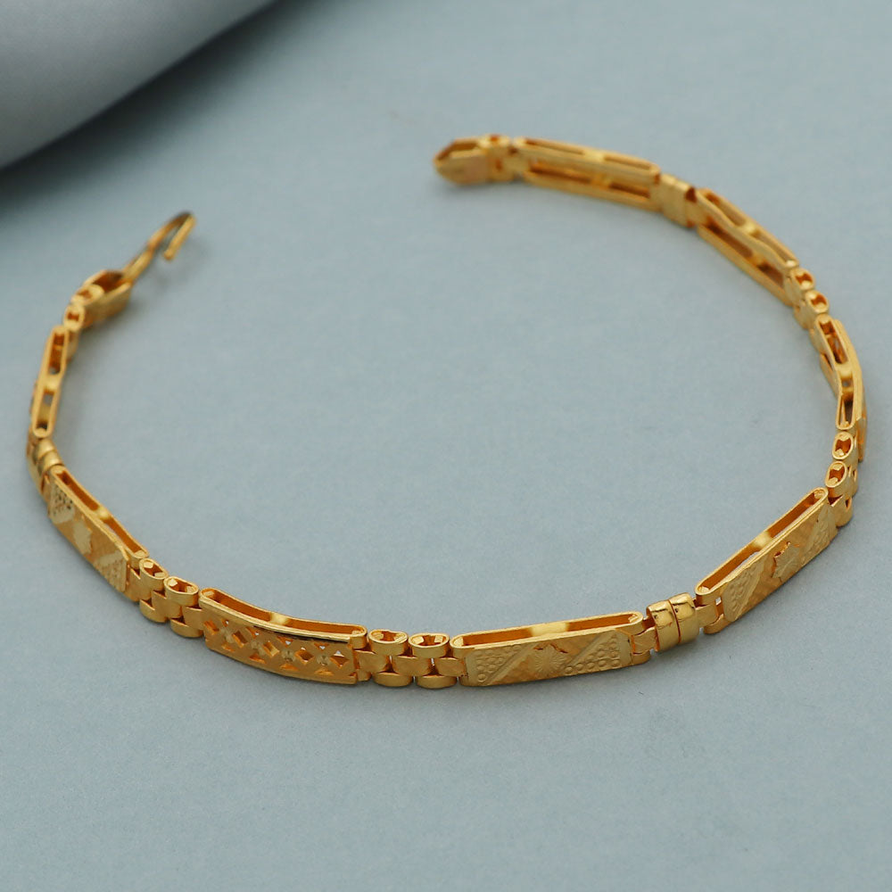 Pulsera de oro de 22 quilates con estampado original de 20,2 cm para regalo de compromiso de madrastra 