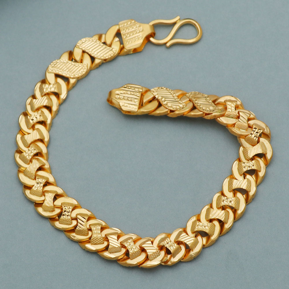 Pulsera de oro genuino de 22 quilates con sello distintivo de 20,1 cm para regalo de cumpleaños de bebé 