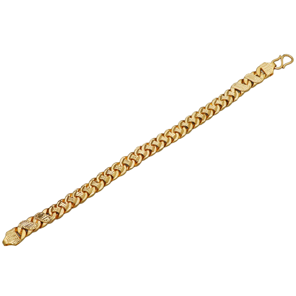 Pulsera de oro genuino de 22 quilates con sello distintivo de 20,1 cm para regalo de cumpleaños de bebé 