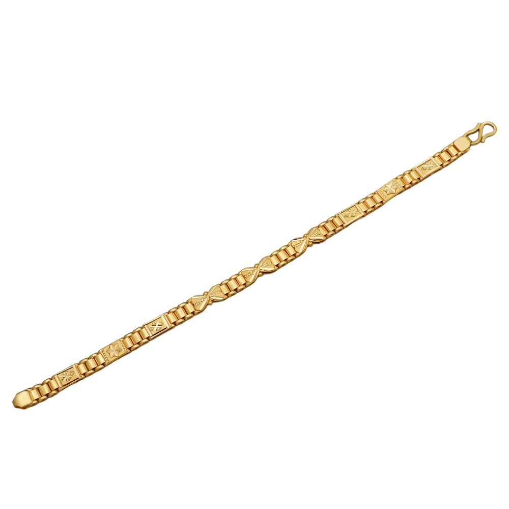 Pulsera de oro fino de 22 quilates con sello distintivo de 20,5 cm para mujer, regalo de año nuevo chino, joyería 