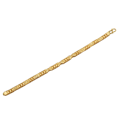 Pulsera de oro fino de 22 quilates con sello distintivo de 20,5 cm para mujer, regalo de año nuevo chino, joyería 