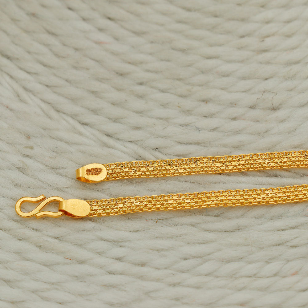 Cadena de collar de oro de 22 quilates con sello distintivo de 18" para damas, regalo de joyería para baby shower