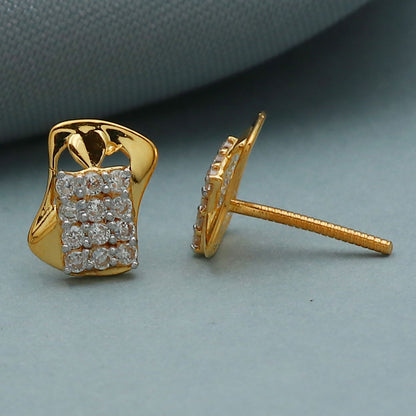 bis 916 seal real gold 1 cm stud earring for grand daughter mother day gift jewelry