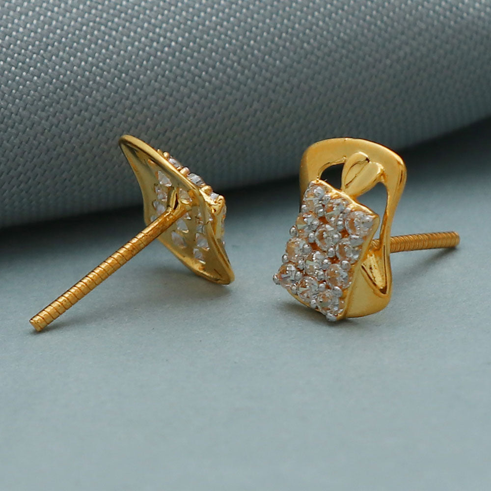 bis 916 seal real gold 1 cm stud earring for grand daughter mother day gift jewelry