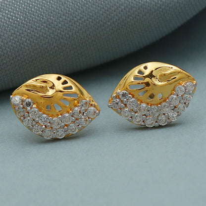 22 karat print solid gold 1.1 cm stud earring for great grand daughter national boss day gift jewelry