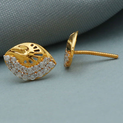 22 karat print solid gold 1.1 cm stud earring for great grand daughter national boss day gift jewelry