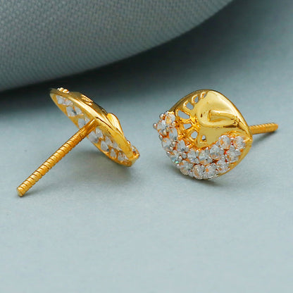 22 karat print solid gold 1.1 cm stud earring for great grand daughter national boss day gift jewelry