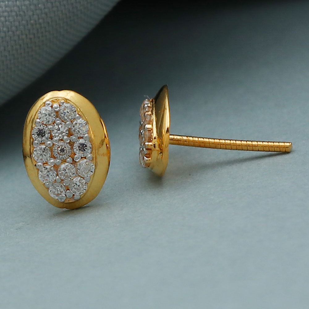 22 carat stamp dubai gold 0.9 cm stud earring for half daughter nurses day gift jewelry