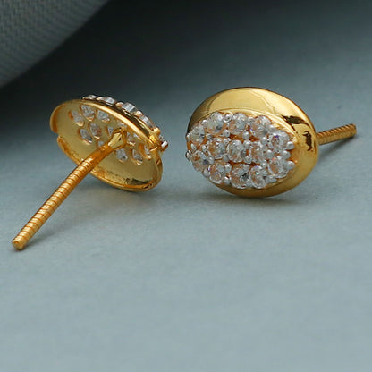 22 carat stamp dubai gold 0.9 cm stud earring for half daughter nurses day gift jewelry