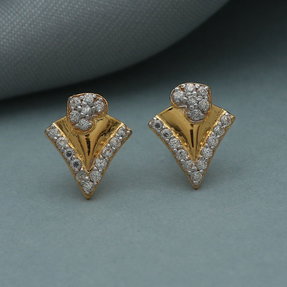 22k seal authentic  gold 1.1 cm stud earring for daughter in law retirement gift jewelry