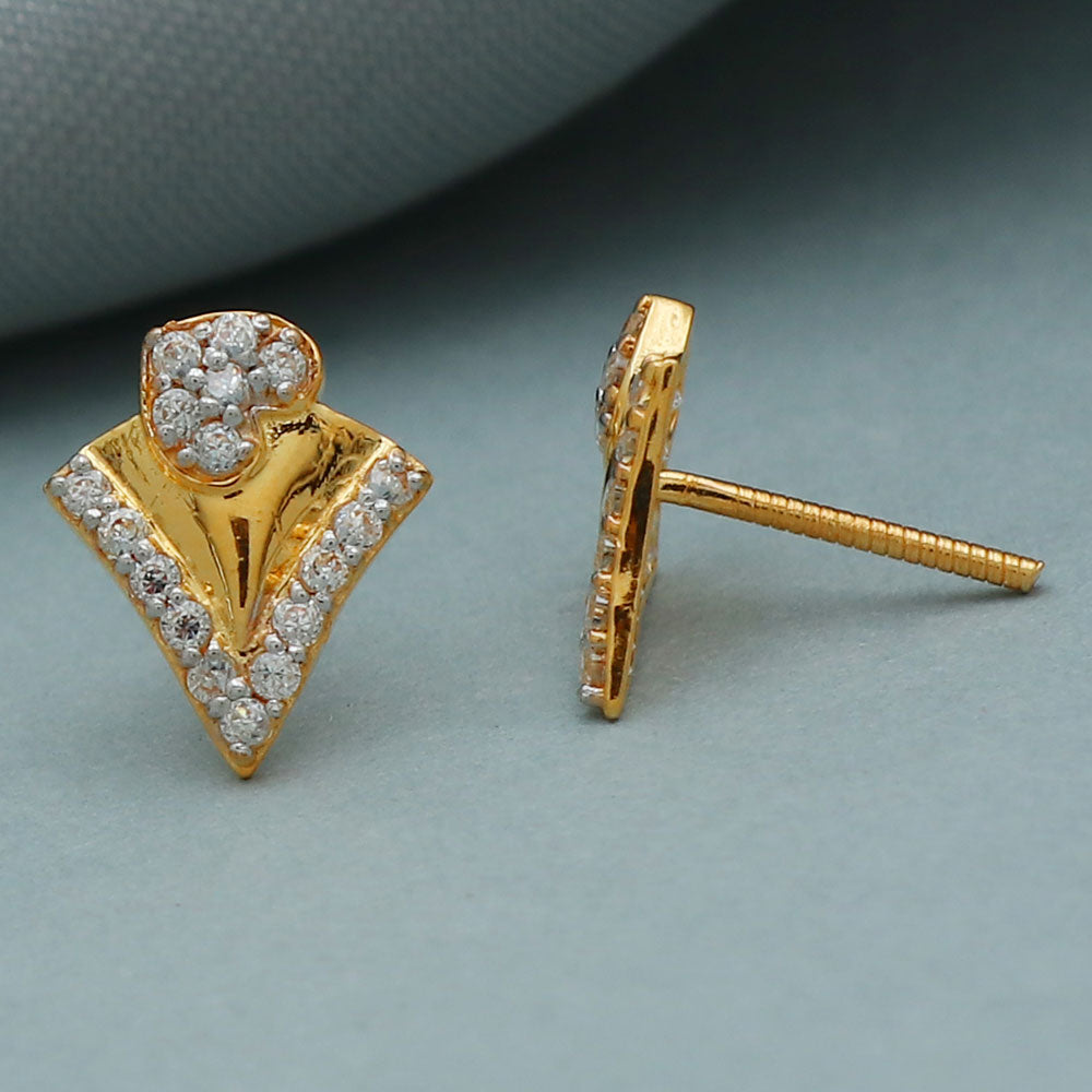 22k seal authentic  gold 1.1 cm stud earring for daughter in law retirement gift jewelry