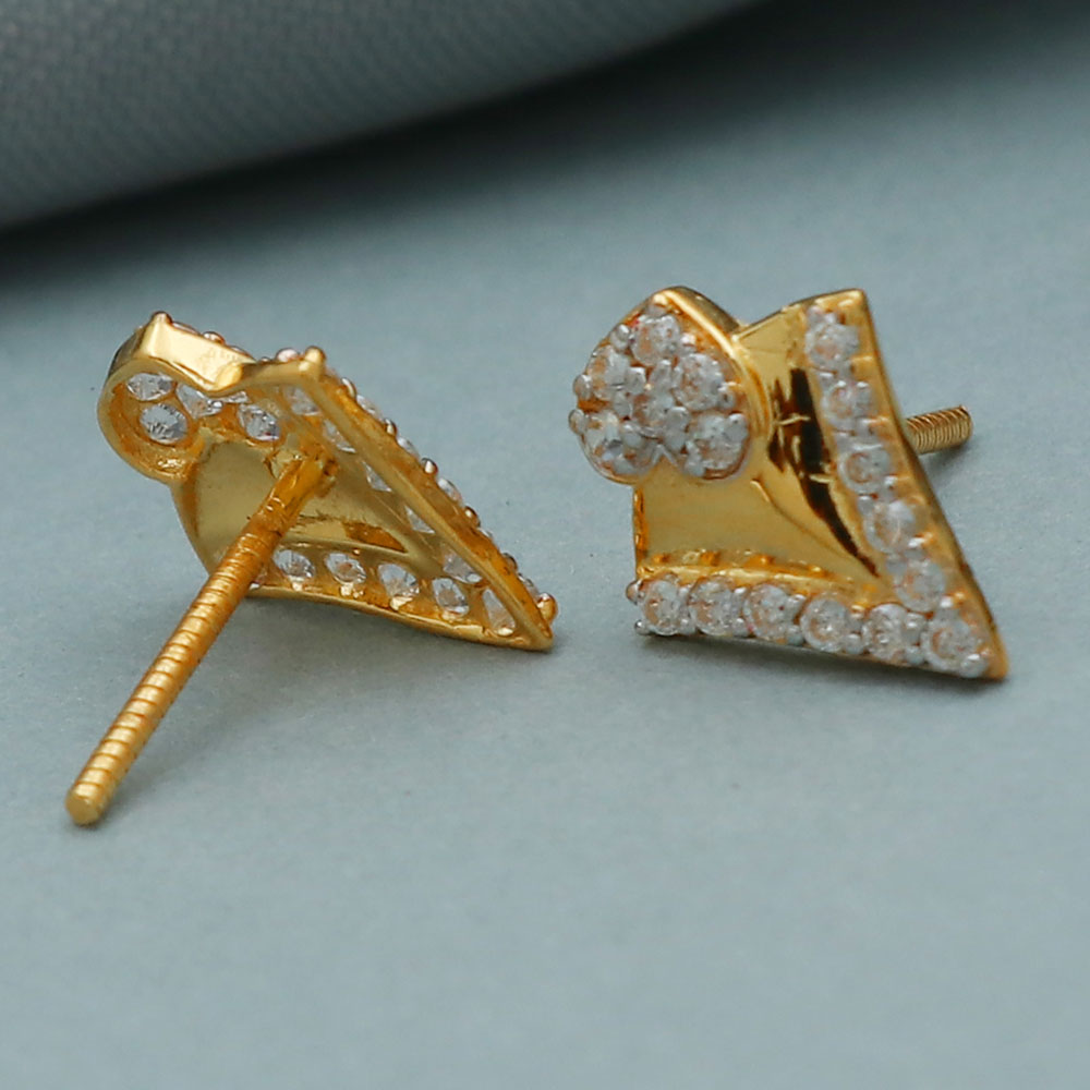 22k seal authentic  gold 1.1 cm stud earring for daughter in law retirement gift jewelry