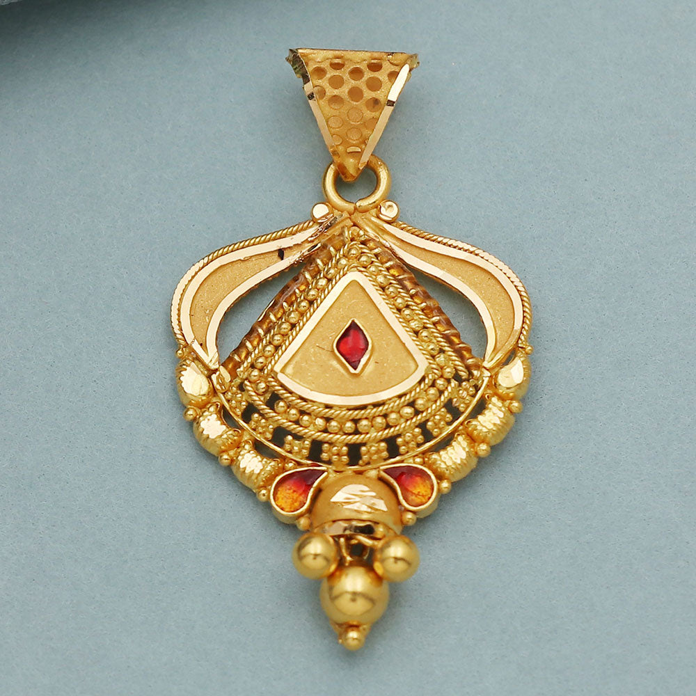 22k stamp hallmark gold 3.3 cm pendant for child new year eve gift jewelry